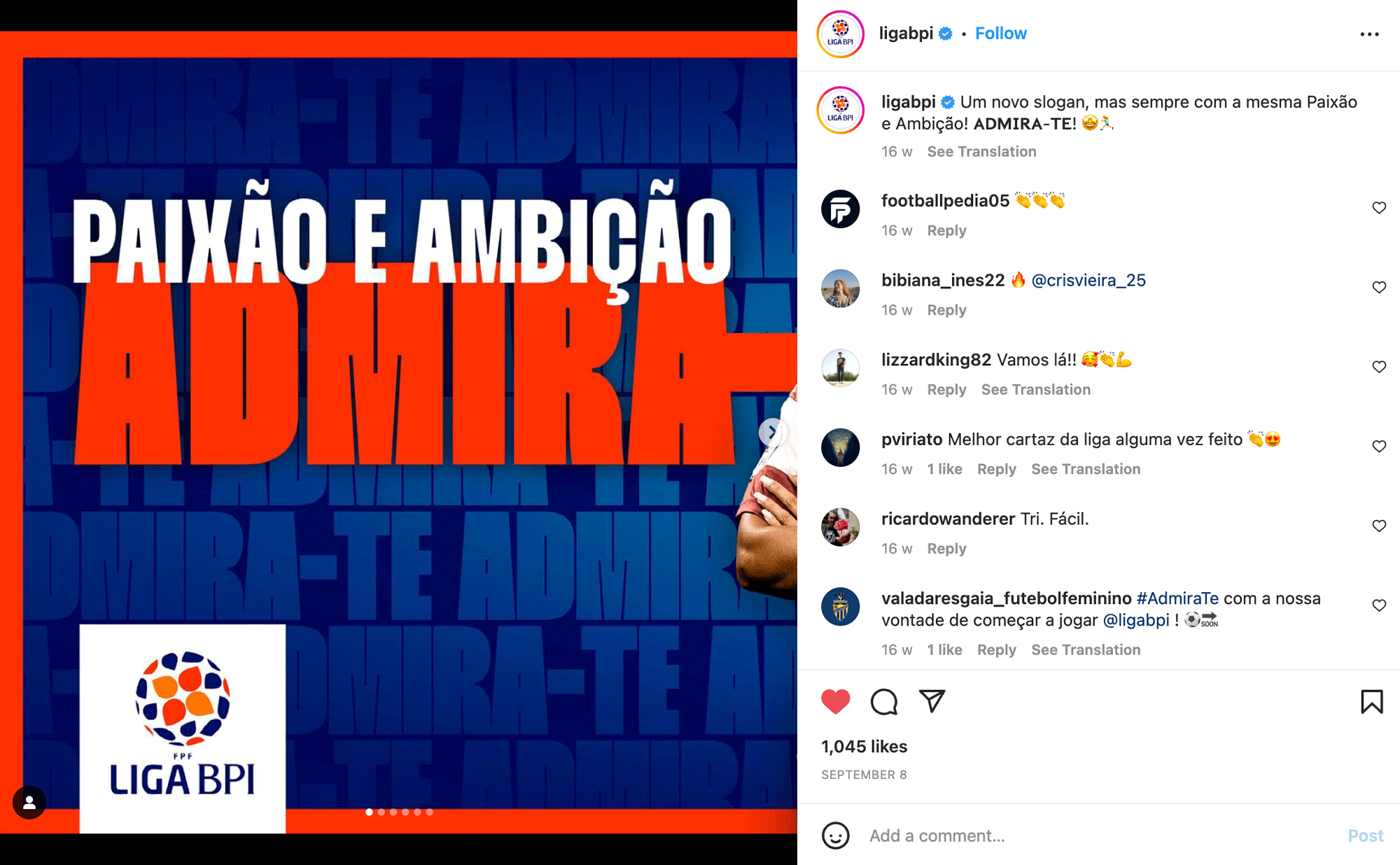 Liga BPI Admira-te animated campaign
