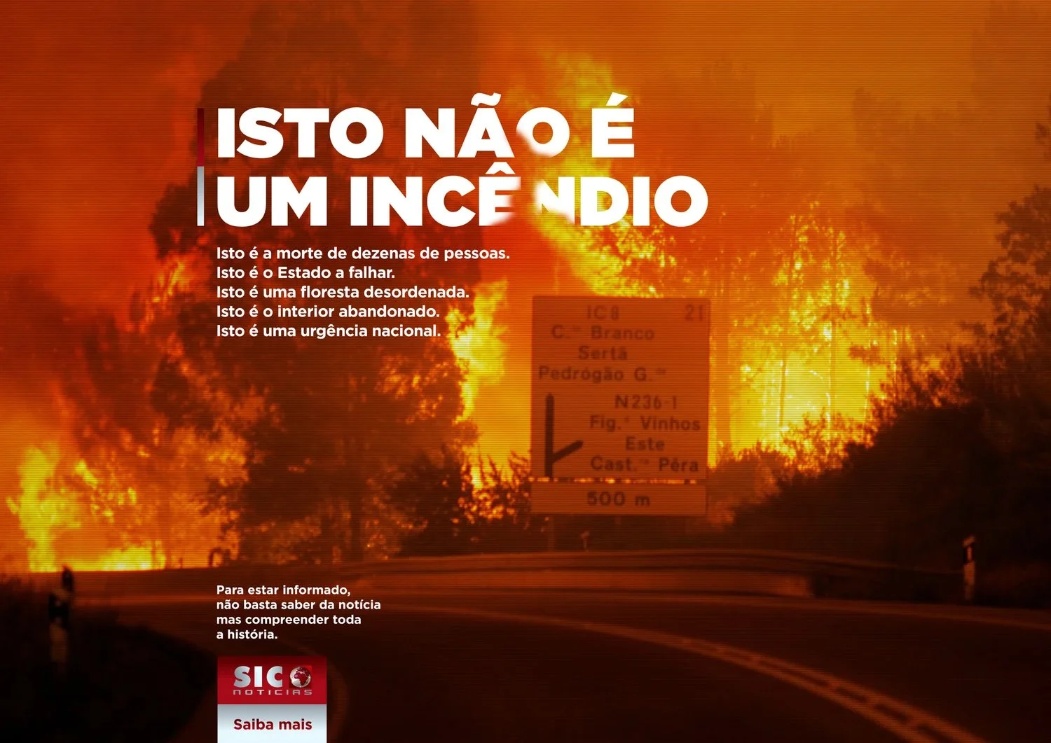 SIC Notícias — fire campaign visual